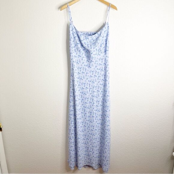 Hollister Maxi Dress Dainty Blue Floral Boho Open Back Size XXL - Picture 1 of 5
